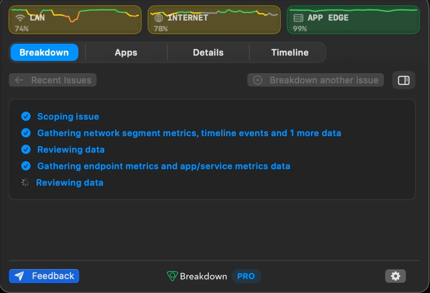 Breakdown gathering and reviewing network and endpoint evidence for an AI-powered analysis